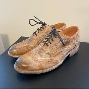 Bed Stu Lita Leather Oxford Sand Rustic Sz 9 EUC Bohemian Academia Organic